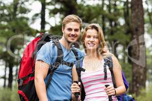 Portrait of a smiling hiker couple