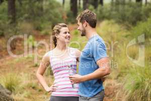 Young happy couple looking at each other