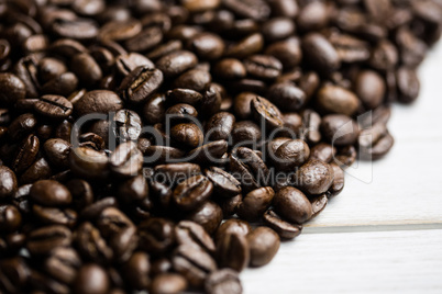 Coffee beans on a table