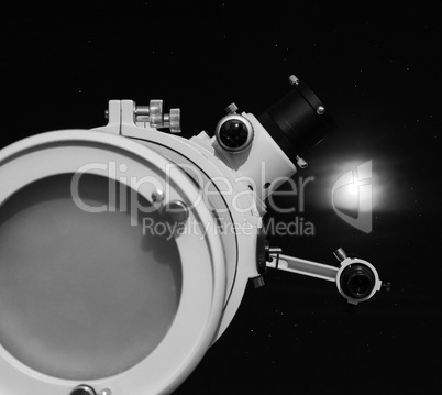 Black and white Astronomical telescope