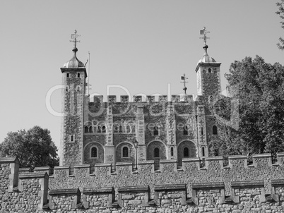 Black and white Tower of London