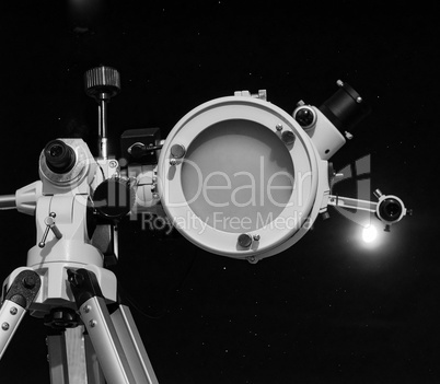 Black and white Astronomical telescope