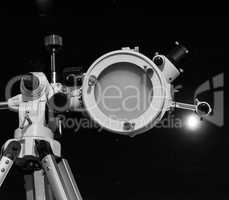 Black and white Astronomical telescope