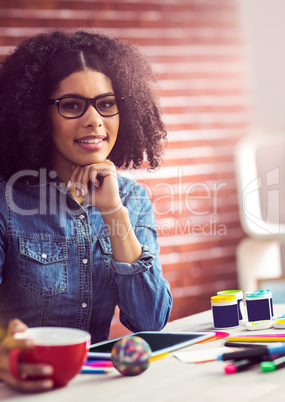 Casual businesswoman on a coffee break