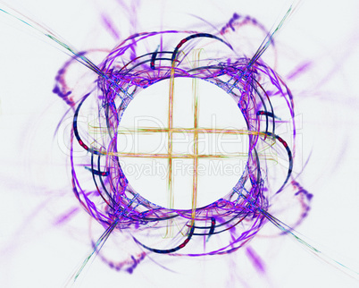 Abstract fractal design. Violet ring on white.
