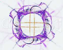 Abstract fractal design. Violet ring on white.