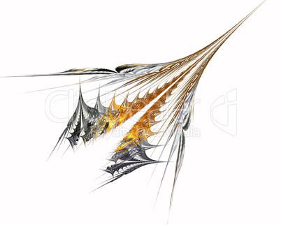 Abstract fractal design. Arrow on white.