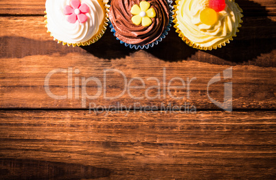 Delicious cupcakes on a table