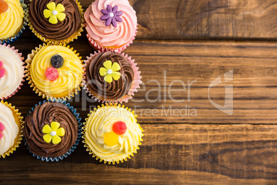 Delicious cupcakes on a table