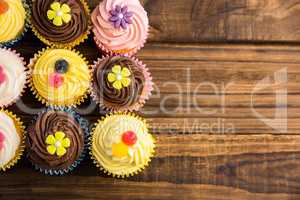 Delicious cupcakes on a table