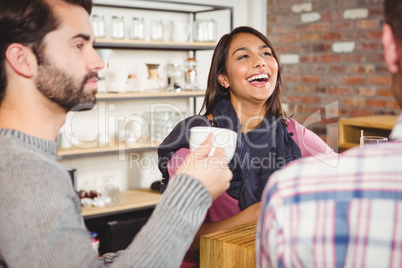 Group of friends enjoying a breakfast