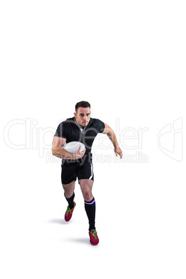 Rugby player running with the ball