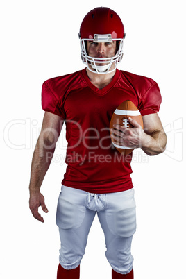 American football player with ball