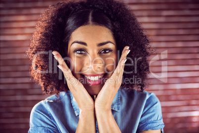 Attractive young woman being glad