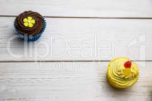 Delicious cupcakes on a table