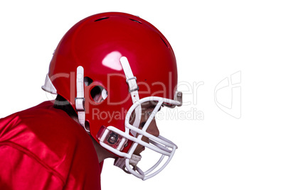 American football player wearing a helmet