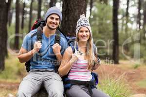 Portrait of a happy hiker couple