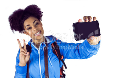 Young woman taking a selfie