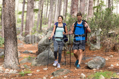 Happy joggers going