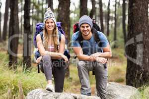 Portrait of a happy hiker couple