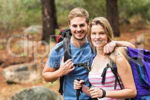 Portrait of a smiling hiker couple