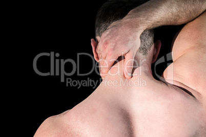 Strong bodybuilder with painful neck