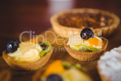 Close up view of little fruit pies