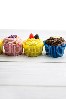 Delicious cupcakes on a table