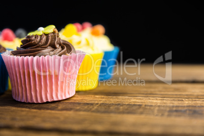 Delicious cupcakes on a table