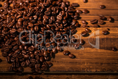 Coffee beans on a table