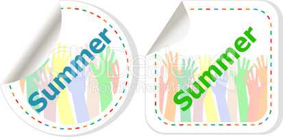 word summer web button isolated on white background, icon design