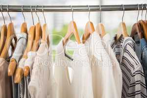 Clothes on clothes rail