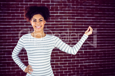 Portrait of a young woman gesturing