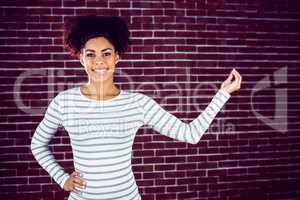 Portrait of a young woman gesturing