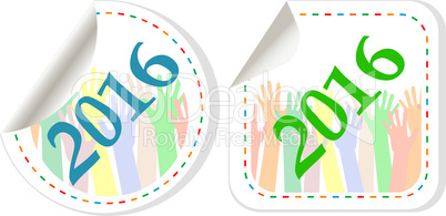 new year 2016 icon set. new years symbol original modern design for web and mobile app on white background