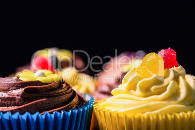 Delicious cupcakes on a table