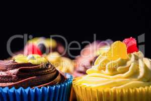 Delicious cupcakes on a table