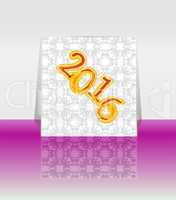 2016 new year sign on abstract background, invitation card set
