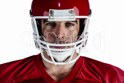 American football player looking at camera American football player looking at camera