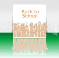 Back to school word and people hands, education concept