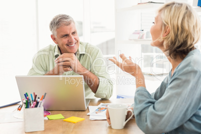 Smiling business team working together