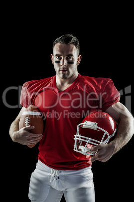 American football player looking at camera American football player looking at camera