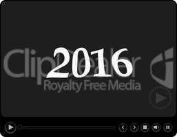 Video player for web with 2016 symbol, media player with new year concept