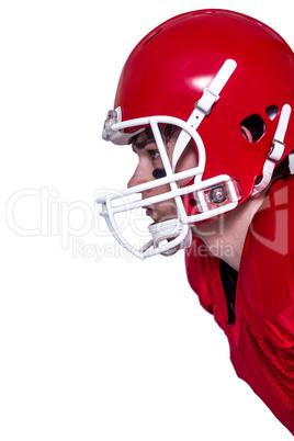 American football player wearing a helmet