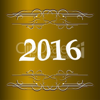 Elegant New Years card with hand lettering, Happy New Year 2016