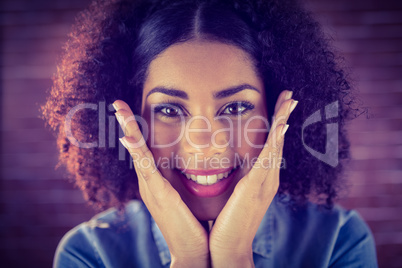Attractive young woman being glad
