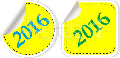 Happy new year 2016 - web icon on a round button