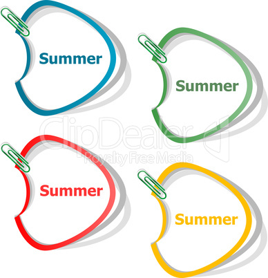 Word summer concept on button. Banner, web button or message for online web site, presentation or application