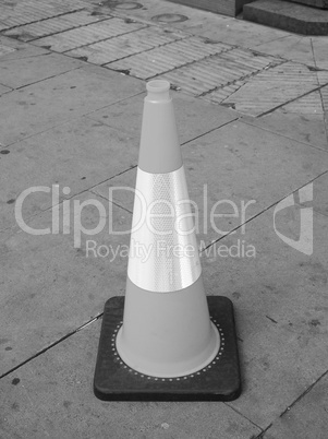 Black and white Traffic cone