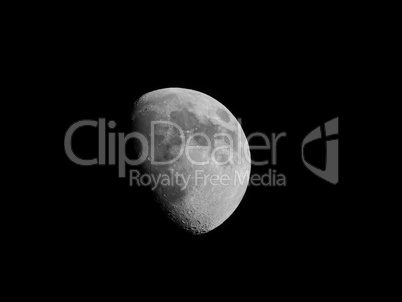 Black and white Gibbous moon